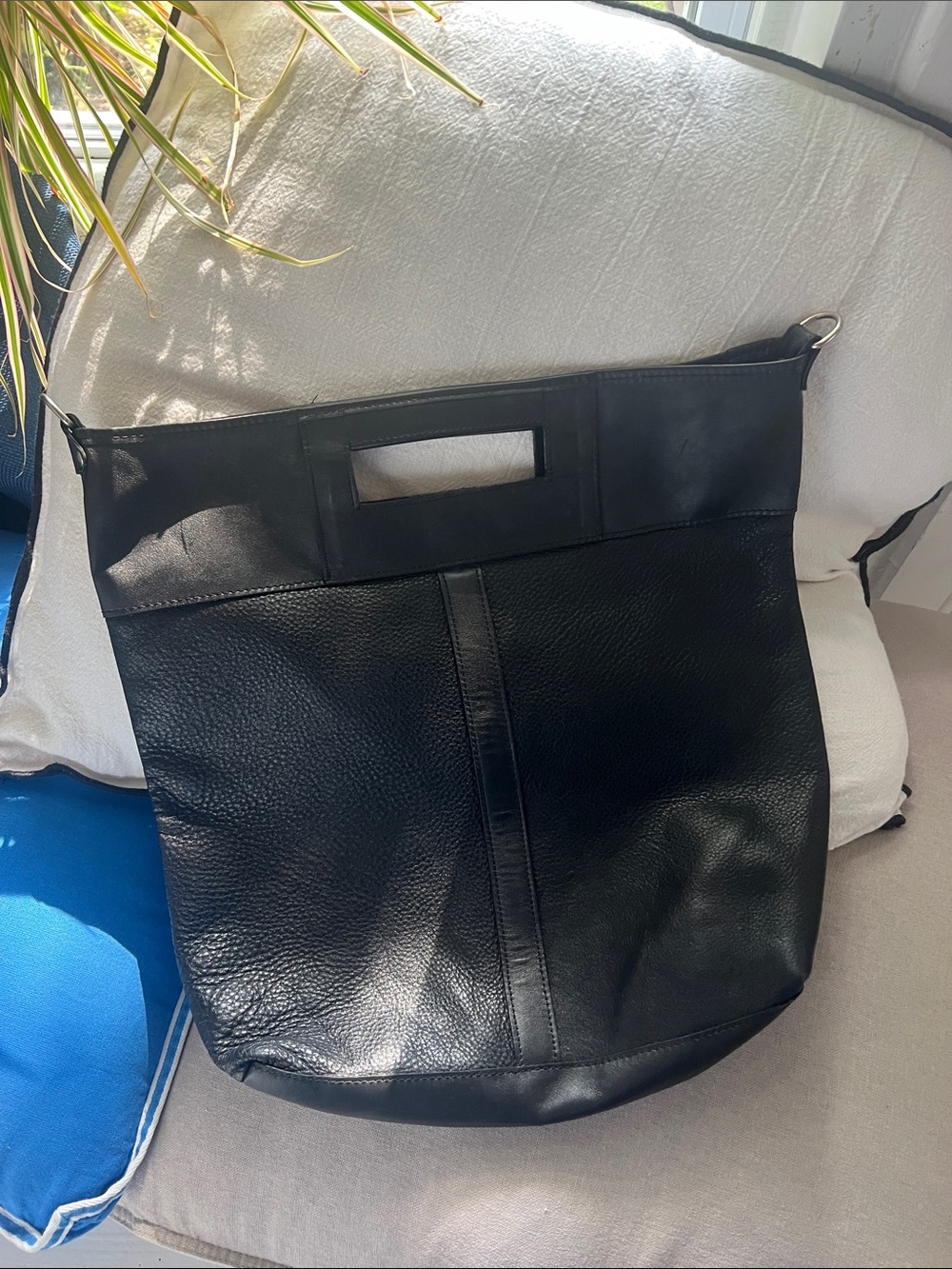 Heritage Leather St. Jacob’s Large Tote Crossbody Bag - Oversized - Black - EUC